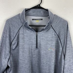 Greg Norman Men's Size 2XL Pullover Sweater Quarter Zip Play Dry Polyester Gray